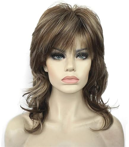 Shaggy Layered Synthetic Wig with Bangs Shoulder Length Y2K Chic Amazon.com : Wiginway Shaggy Layered Wig with Bangs  main image 3