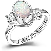Opal Circle Urn Rings for Ashes for Women - 925 Sterling Silver Memorial Cremation Jewelry for Ashes Keepsake for Loss of a Loved One