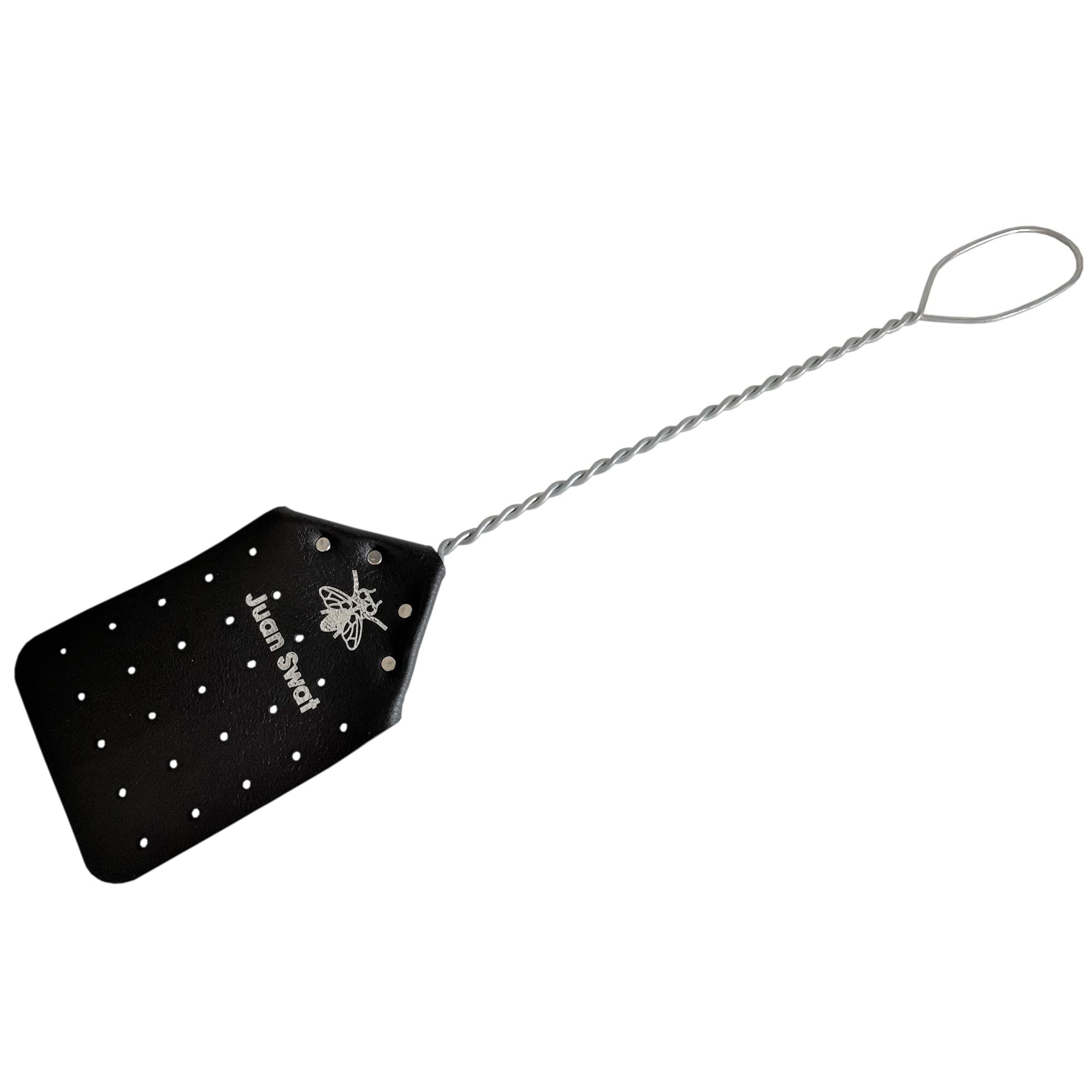 Genuine LEATHER FLY SWATTER – The ‘JUAN SWAT’ – Luxurious Kudu Leather with Galvanised Metal Handle – Leather Fly Swat - Flies, Wasps, Bugs, etc. by Helen’s Own - Durable Non-Vegetarian Fly Zapper