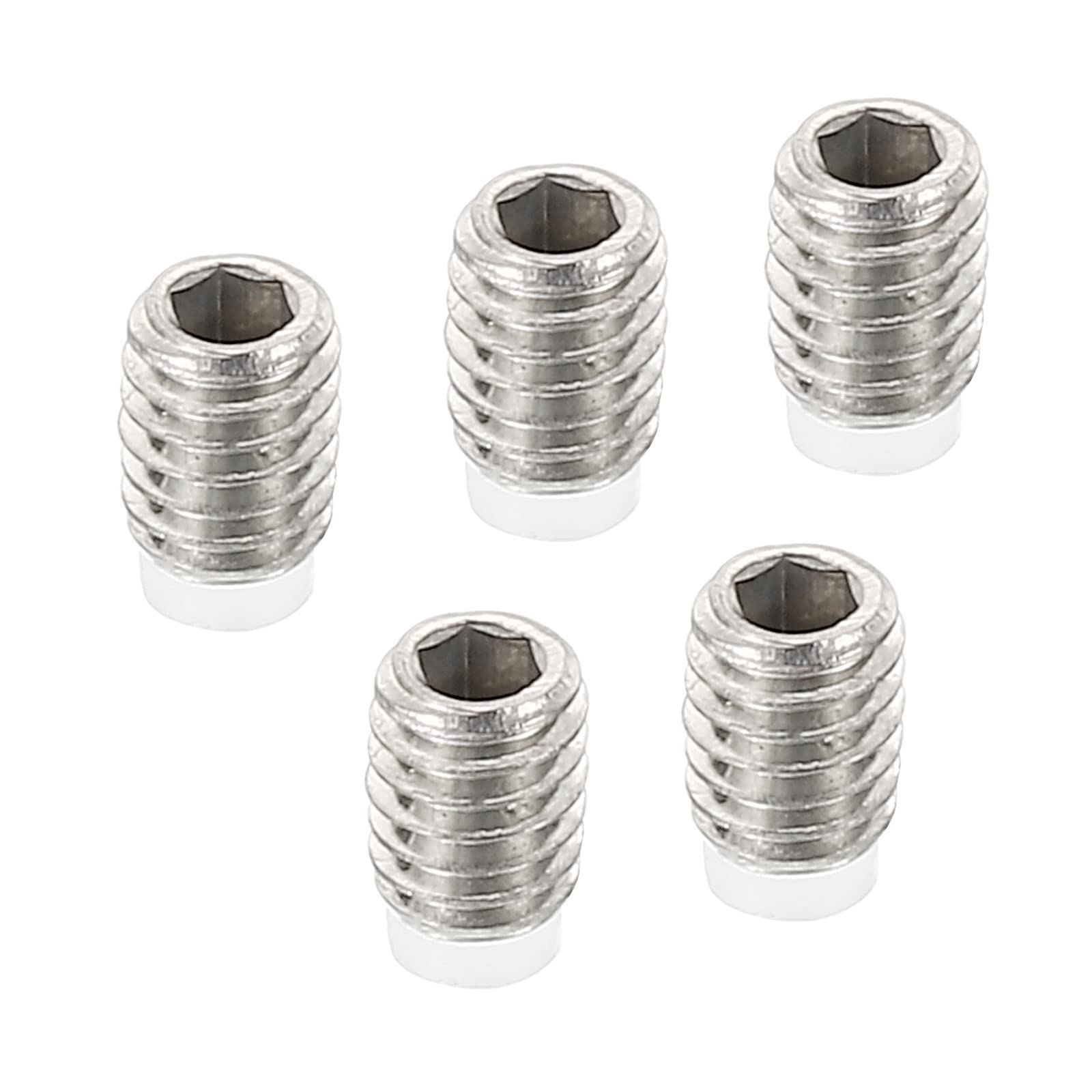 PATIKIL M4x5mm Grub Screw, 5 Pack Metric Hex Socket Head Nylon Cup Point Set Screws Internal Hex Drive Hardware, 304 Stainless Steel