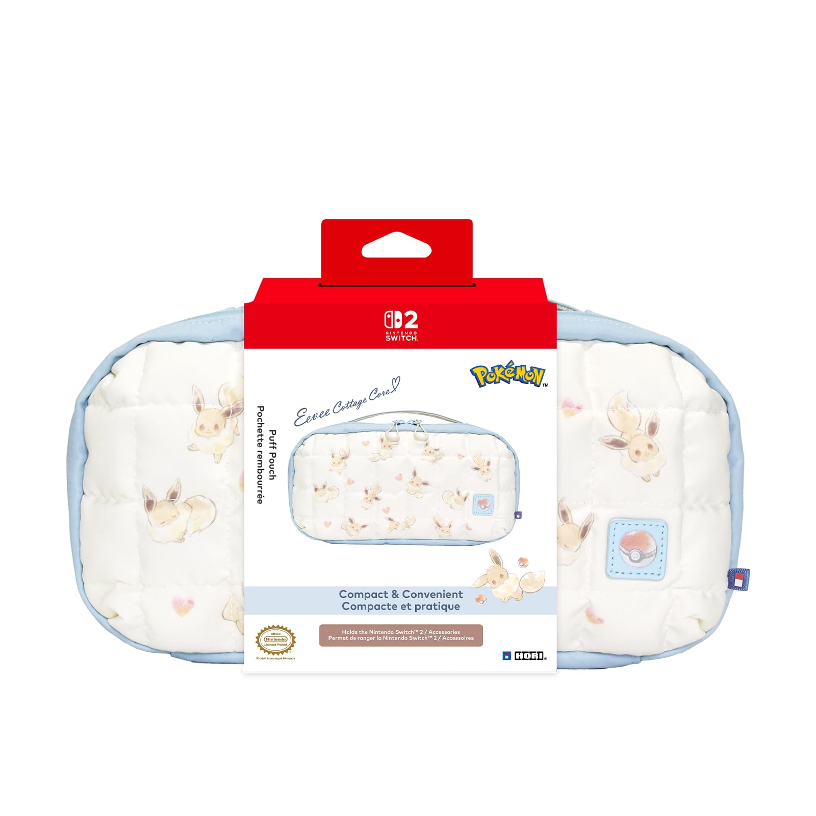 HORI Puff Pouch (Eevee) for Nintendo Switch 2 - Officially Licensed by Nintendo and The Pokemon Company International