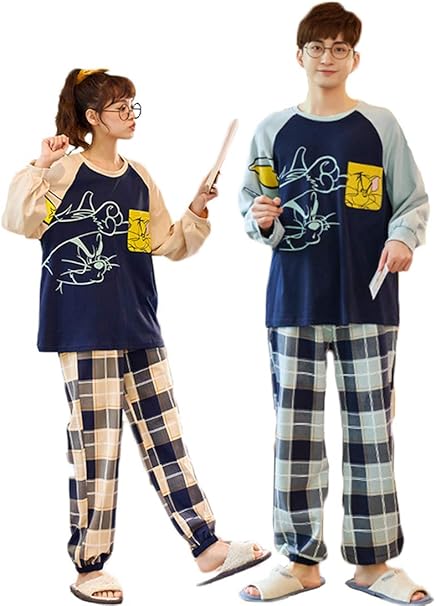 Amazon レモンツリーセブン Lemon Tree7 ペアルックパジャマ ご夫婦 男女２着 セット上下セット 長袖 冬秋 可愛い カップル コットン 韓流 部屋着 寝巻き レディース メンズ ルームウェア 新婚お祝い プレゼント パジャマ 通販