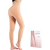 UISLII Fleece Lined Tights Women, Warm Stirrup leggings, Fake Translucent Thermal Skin Colored Tights for Winter(Skin M-T)
