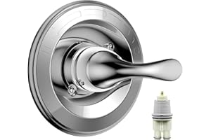 MEMIRY T13020 Replacement Single-Function Shower Valve Trim Kit,Compatible with Delta Faucet Classic 13 Series, Shower Handle,Chrome Shower Trim Kit(Cartridge Included)