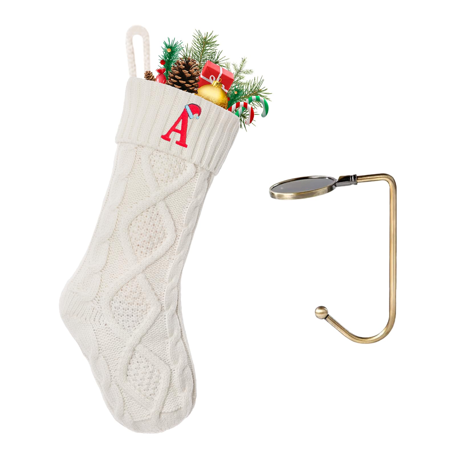VRFASHION Christmas Stockings with Initials, Letter