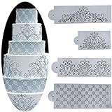 Whitelotous Different Patterns Cake Cookie Fondant Side Baking Stencil Wedding Decor Mold Tool (Type B)