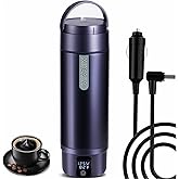 Vacuum Insulated Car Electric Kettle,Miicasa Stainless Steel Tumbler Car Water Heater,12V/24V Water Boiler with 6 Temperature