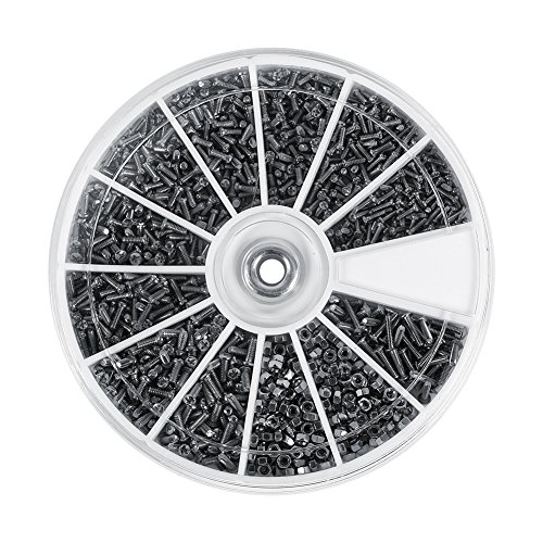 Nuts and Bolts Set, 600pcs M1 M1.2 M1.4 M1.6 Stainless Steel Small Hex Socket Head Screws Nuts Assortment Kit for Watches, Glasses, Electronics Repair
