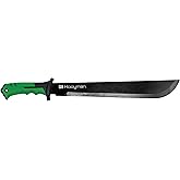 Hooyman Bush Machete with Heavy Duty Construction, Ergonomic No-Slip Handle and Belt Sheath for Gardening, Land Management, Bushcraft, Hunting and Outdoor , Black/Green