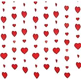 6.6Ft Valentines Day Decorations 3D Heart Paper Garland, 32pcs Hearts in Red & Pink No DIY Hanging Decoration Red Heart Shape String Ornament for Valentines/Anniversary/Wedding/Birthday Party Supplies