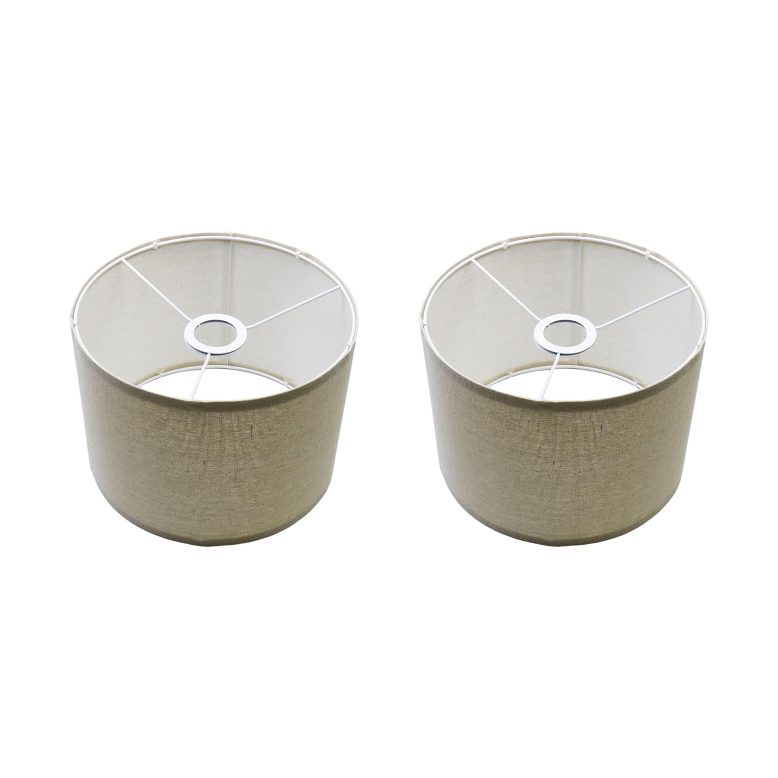 Photo 1 of MY MIRONEY Set of 2 Lamp Shades Beige Linen Drum Lampshades Removable Light Fixtures Lamp Shades for Floor Lamp, Table Lamp, Bedside Lamp (10.24" x 10.24" x 7.48")
