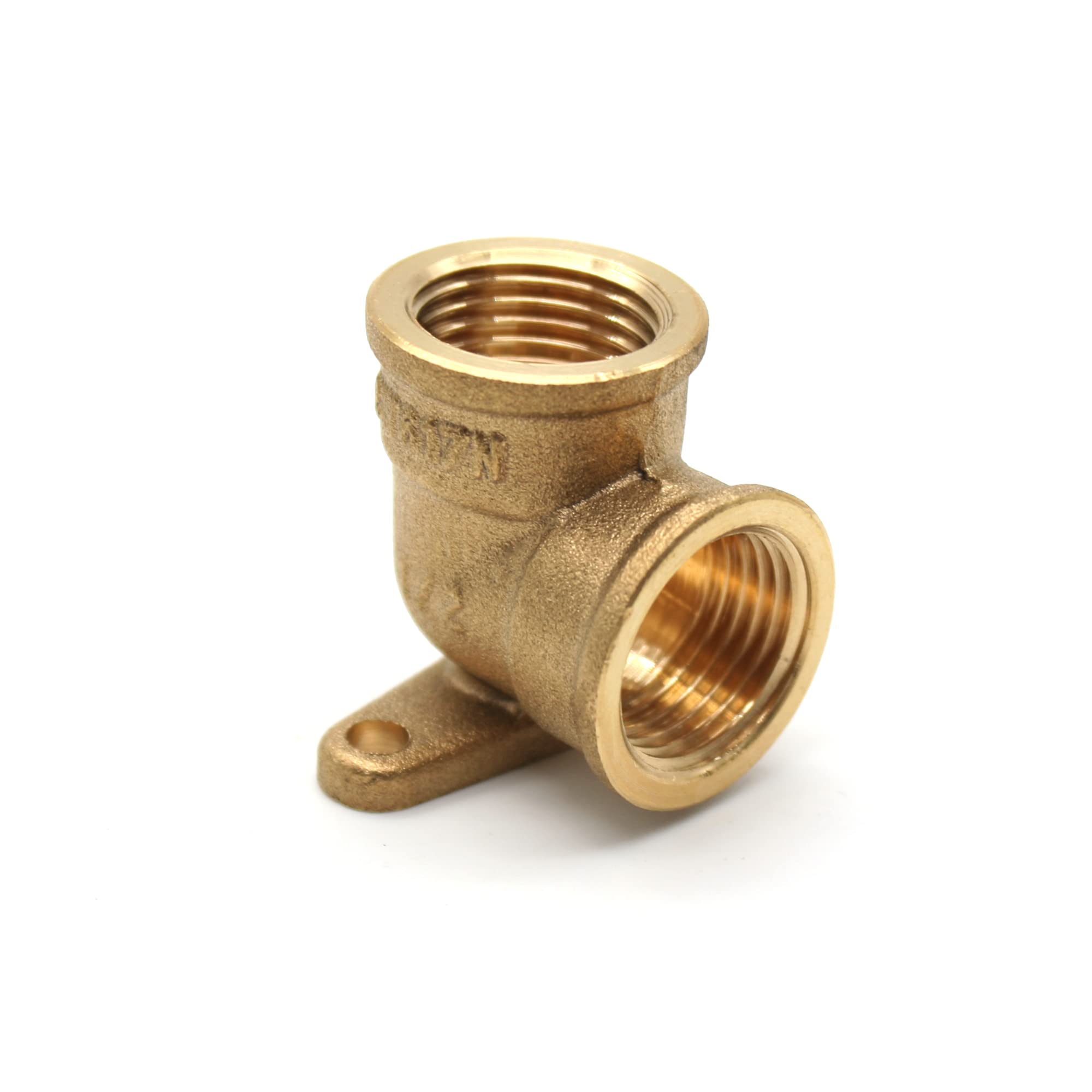 DOJA Barcelona Wall Socket Brass Elbow | IG x Female Thread 1/2 Inch | Water Wall Connection Female Thread | Pack 4 | Angle 90 Degree Wall Disc Elbow Connector | Fitting Parts Water Wall Connection