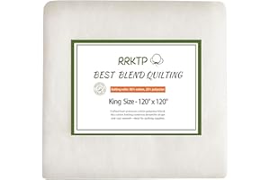 RRKTP Quilt Batting King Size 120" x 120",80/20 Cotton Poly Batting for Quilting,All Season Batting for Craft,Warm Soft Natural Cotton Batting for Quilts Quilting & Quilting Supplies