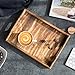 MyGift Set of 3 Torched Wood Rectangular Nesting Breakfast, Coffee Table/Butler Serving Trays, Dark Brown