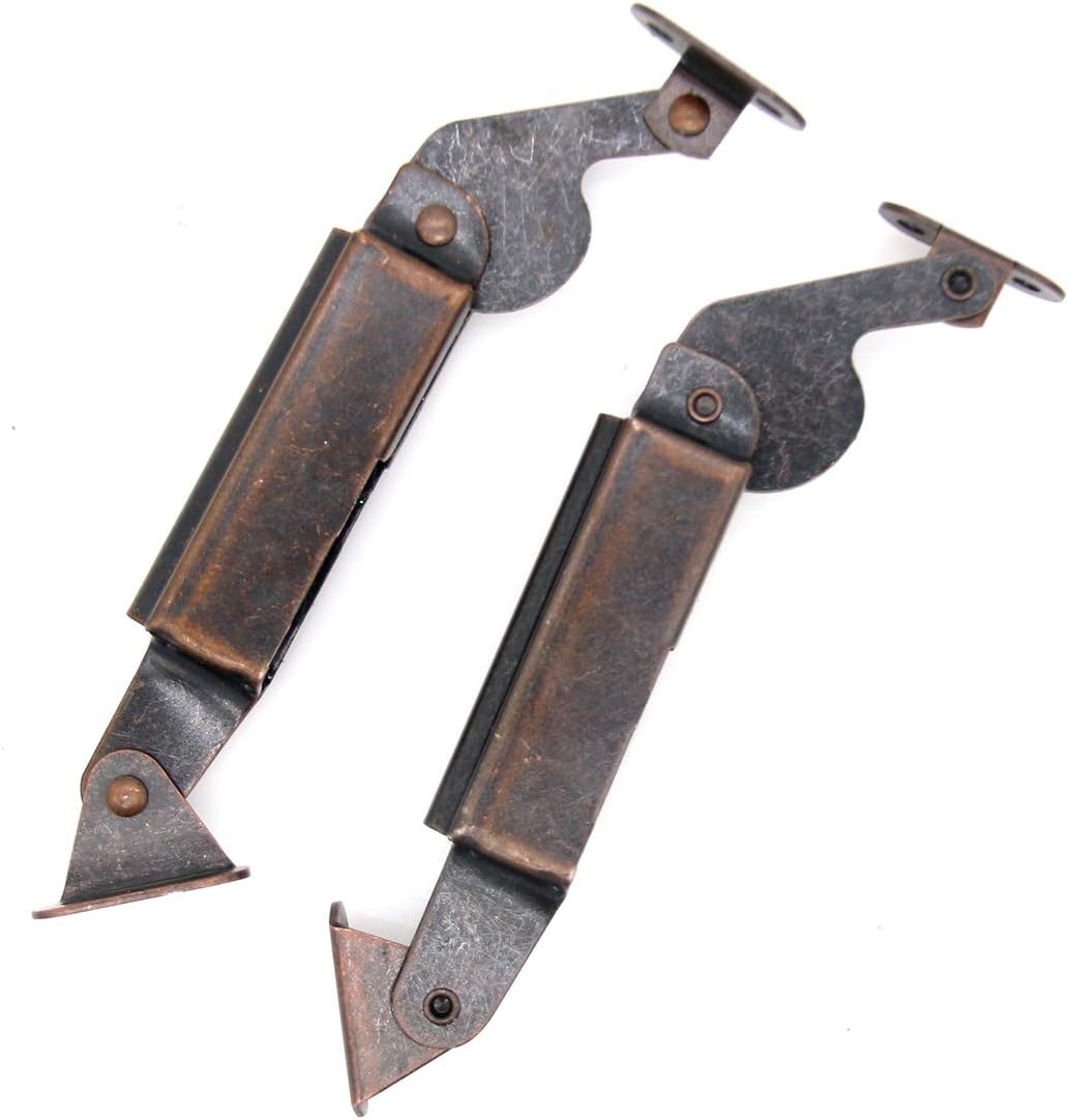 1 Pair of Self-Balancing Lid Support Hinges, Left & Right, Dark Bronze Tone Spring Hinge with Screws for Sofa, Box, Cabinet, Length 6