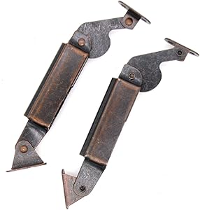 1 Pair of Self-Balancing Lid Support Hinges, Left & Right, Dark Bronze Tone Spring Hinge with Screws for Sofa, Box, Cabinet, Length 6