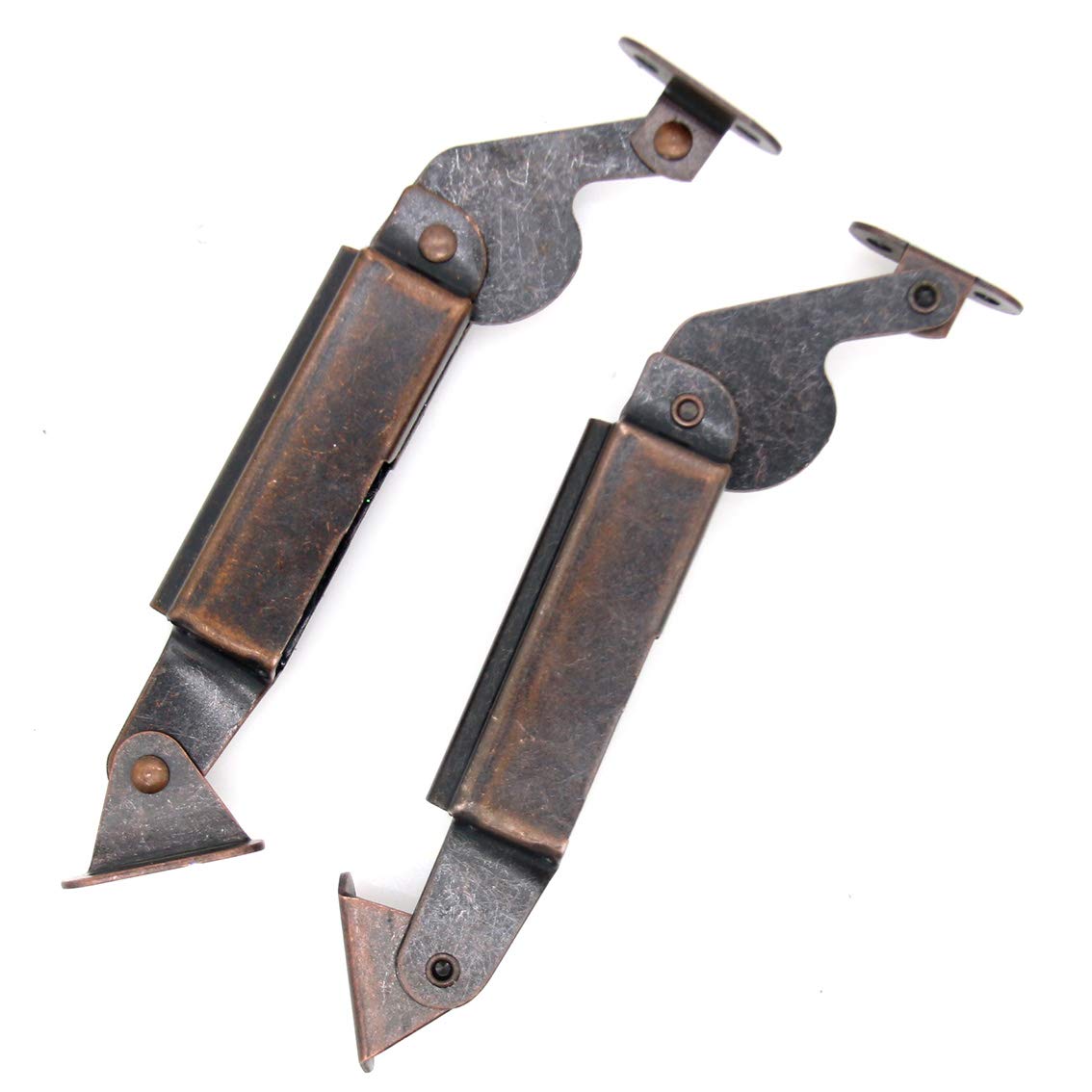 Photo 1 of 1 Pair of Self-Balancing Lid Support Hinges, Left & Right, Dark Bronze Tone Spring Hinge with Screws for Sofa, Box, Cabinet, Length 6"
