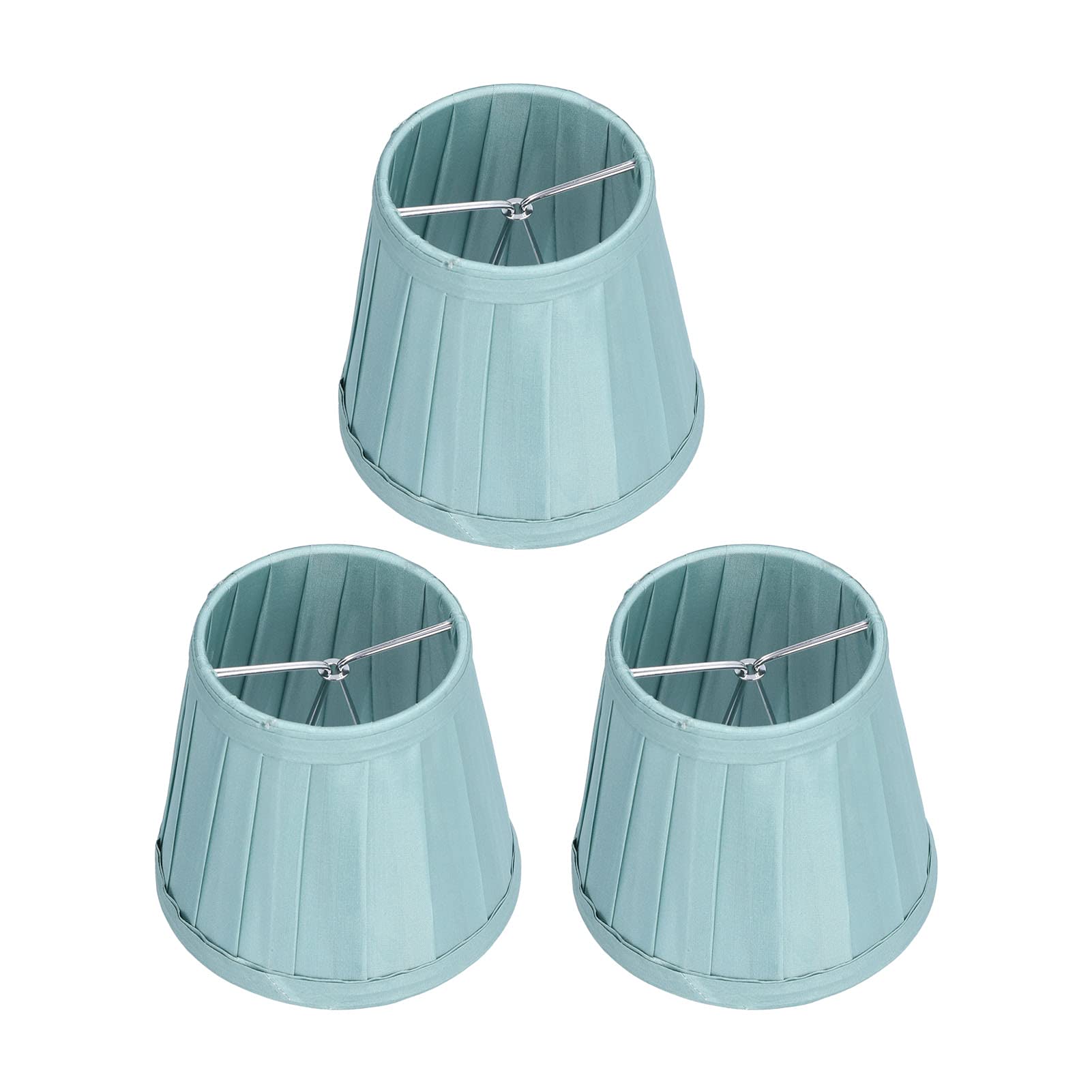 Alvinlite Lampshade for Ceiling and Table Lamps, Clip On Ceiling Chandelier Lamp Shades Set of 3, Chandelier Wall Lamp Droplight for Ceiling Pendant Light, Blue, 4.7x4.3x3.3inch
