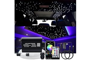 AKEPO 16W APP Fiber Optic Starlight Headliner Lights for Car & Home, 400pcs 0.75mm 6.5ft/2m Optical Fibers Sound Activated Li