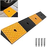 tonchean 2'' Rubber Curb Ramp Driveway Ramp Heavy Duty Car Ramp with 4 Expansion Screws Loading Rubber Ramp for Cars Forklift