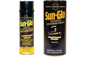 Sun-Glo Silicone Shuffleboard Spray (12 oz.) & #5 Speed Shuffleboard Wax (16 oz.) Combo