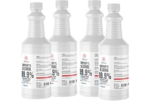 Isopropyl Alcohol 99.9% - ACS Reagent Grade - 1 Gallon - (4) 32 FL Oz Bottles - High Purity Lab Grade Rubbing Alcohol - Made in America - Alliance Chemical