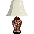 Red Lantern 22.5" Golden Foliage Porcelain Lamp