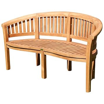 ASS Teak XXXL Bananenbank Gartenbank Parkbank Sitzbank 3-Sitzer Bank Gartenmöbel 150cm Holz sehr robust Model JAV-Coco von