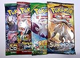 Totem World Premium Pokemon Booster Pack Collection - Deck Box and Random Card with Binder 4 Packs - Total 40 Sheets Pokemon Expansion Pack