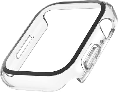 protector de pantalla TemperedCurve para Apple Watch Series 8 con cobertura de borde a borde y borde realzado - Protector de cristal templado, accesorios para Apple Watch - Transparente
