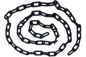 Boxonly Plastic Chain Barriers Link Warning Safety Barrier Parking Space Plastic Chains for Decorative Garden Fence 2mx6mm Black