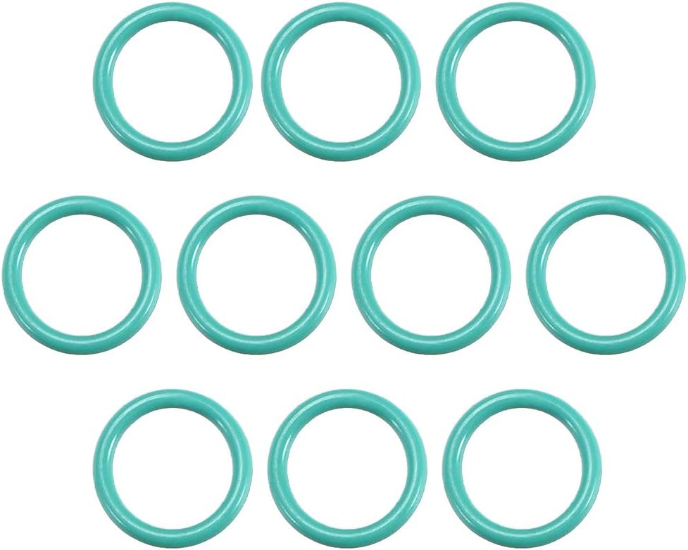 sourcing map Fluorine Rubber O-Rings, 8mm OD 6mm ID 1mm Width FKM Seal Gasket for Machinery Plumbing Green, Pack of 10