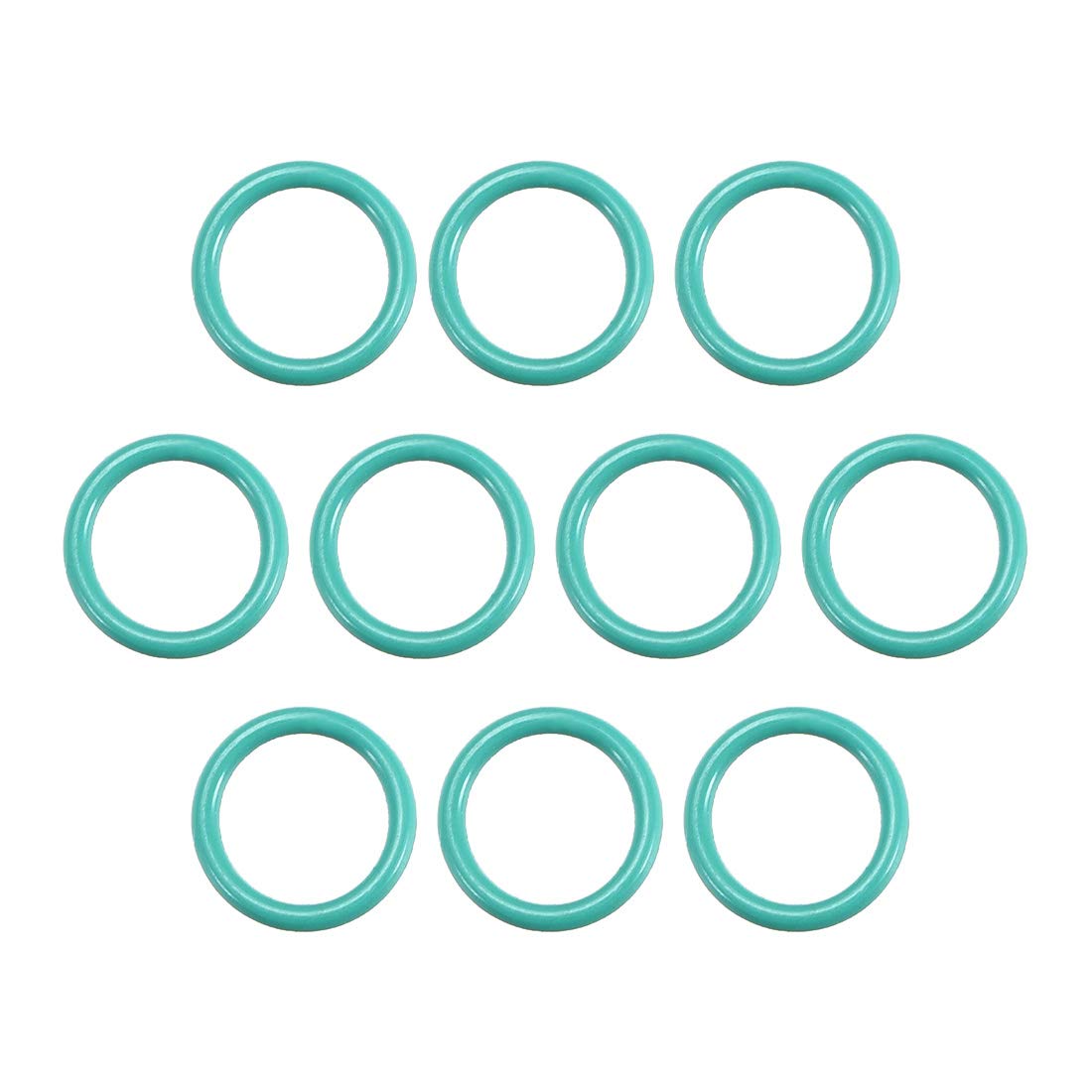 sourcing map Fluorine Rubber O-Rings, 8mm OD 6mm ID 1mm Width FKM Seal Gasket for Machinery Plumbing, Green, Pack of 10
