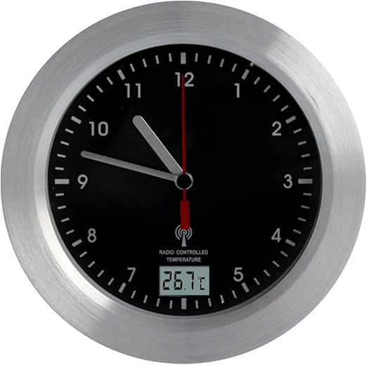 Shower Proof Clock Shower Clock Aluminium Radiocontrolled