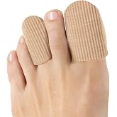 Welnove 10Pack Toe Caps Closed Toe Surface Fabric Sleeve Protectors with Gel Lining, Prevent Pain Relief for Corns, Blisters and Ingrown Toenails (Size Large + Size Medium)