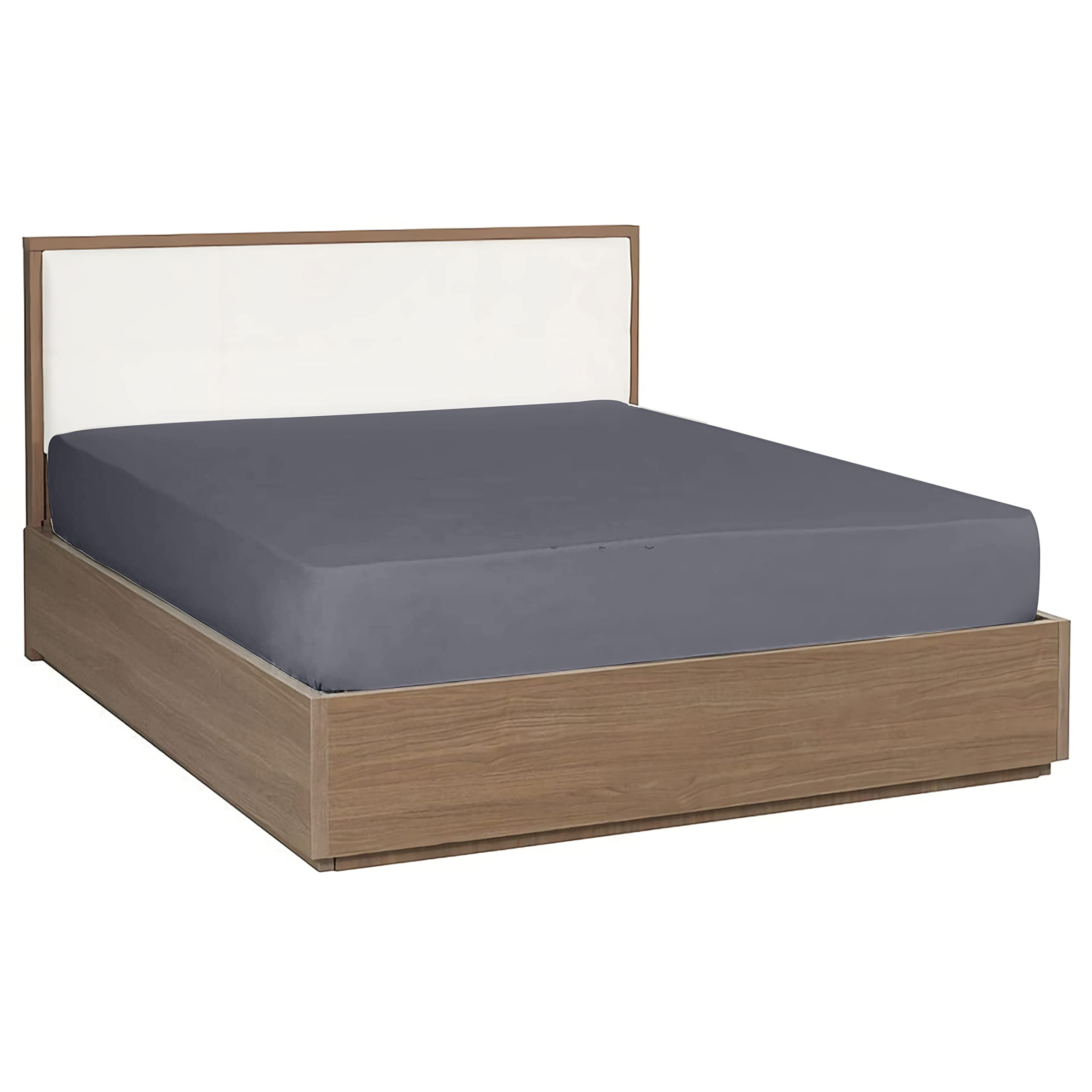 Extra Deep Fitted Size 16"/40 CM Percale Single, Double, King, Super King Sheets (Grey, Single)