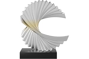 Paytonture Ocean Wave Sculpture Modern Funky Decor Wave Sea Ornament, Resin Statue Home Decor Abstract Statues Office Desk Decor Shelf Decor Accents(Silver)