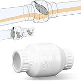 Geetery 3/4 Inch PVC Slip Swing Check Valve No Spring Back Flow Preventer Valve White No Return Silent Backflow for Backflow 