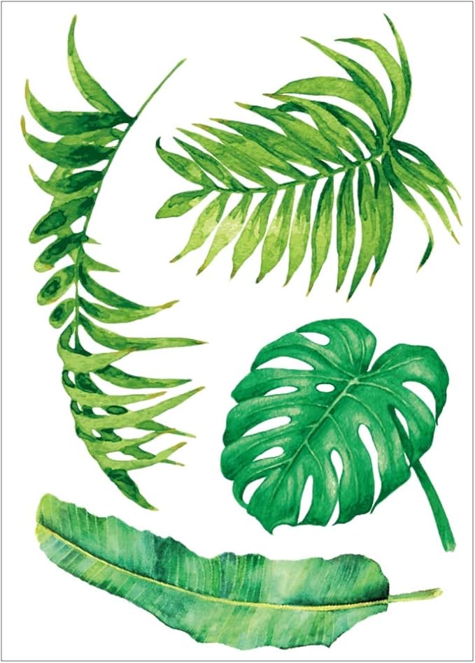 BLOUR 1Pc Wandtattoo Peel and Stick Green Leaves Frische abnehmbare