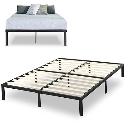Buy Samery 14 Inch Metal Platform Bed Frame Mattress Foundation No Box Spring Needed Heavy Duty Steel Wooden Slat Support Anti Slip Support Easy Assembly Metal Queen Bed Frame