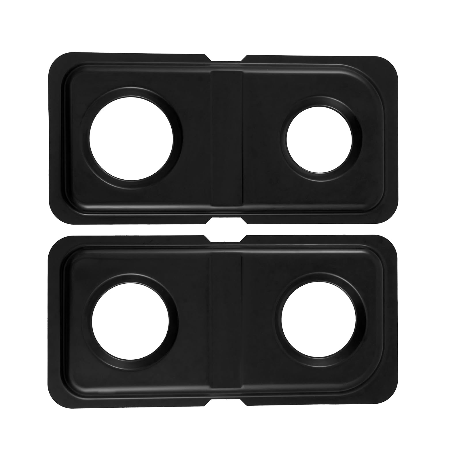 Photo 1 of WB34K10009 Right WB34K10010 Left Burner Drip Pans Replacement for GE Hotpoint Gas Stove Range Parts 16.6" x 8" Stainless Steel Double Drip Pans GE Hotpoint Gas Stove Range Catch Pan Drip Bowls 2 Pcs