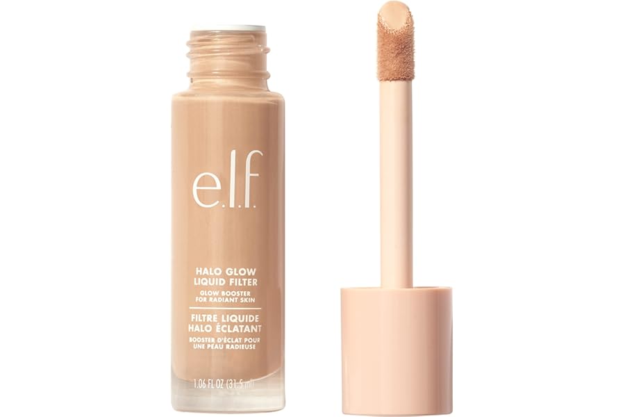 e.l.f. Halo Glow Liquid Filter, Complexion Booster For A Glowing, Soft-Focus Look, Infused With Hyaluronic Acid, Vegan & Cruelty-Free, 3 Light/Medium