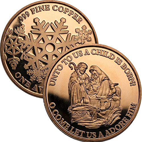 Christmas Series 1 oz .999 Pure Copper Round/Challenge Coin (Nativity)