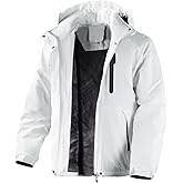 Flyplus Men's Winter Coats,Water Resistant Warm Insulated Hooded Parka Jacket with Fleece Lined for Snow Ski