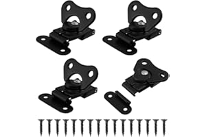 MY MIRONEY 4-Pack Black Spring Loaded Butterfly Twist Latch and Keeper Metal Hardware Toggle Clamp Hasp Box Chest Closure with Screws for Flight Case,1.97" x 1.5"