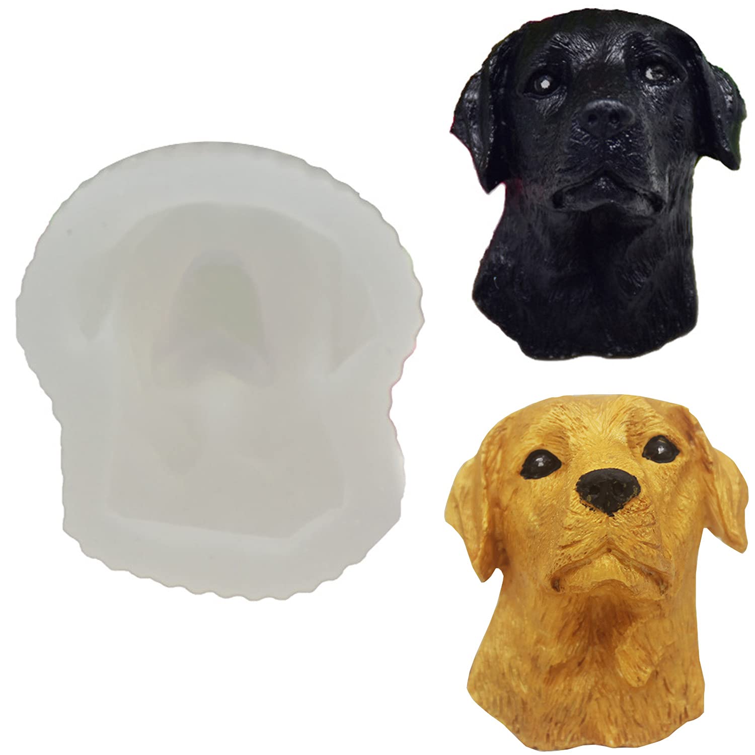 ts-craft 3D Dog Cat Silicone Cake Topper Decor Fondant Sugarcraft Molds Chocolate Baking Soap Aromatherapy Clay Wax Candle Making Mould Tool DIY Resin Handmade Gift Craft (Labrador Dog), Pink, ts182