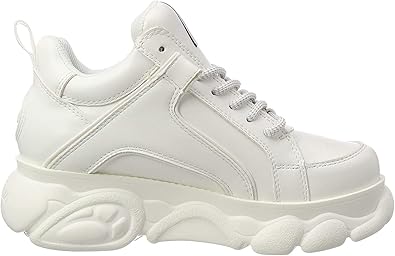 buffalo corin low platform trainers in white