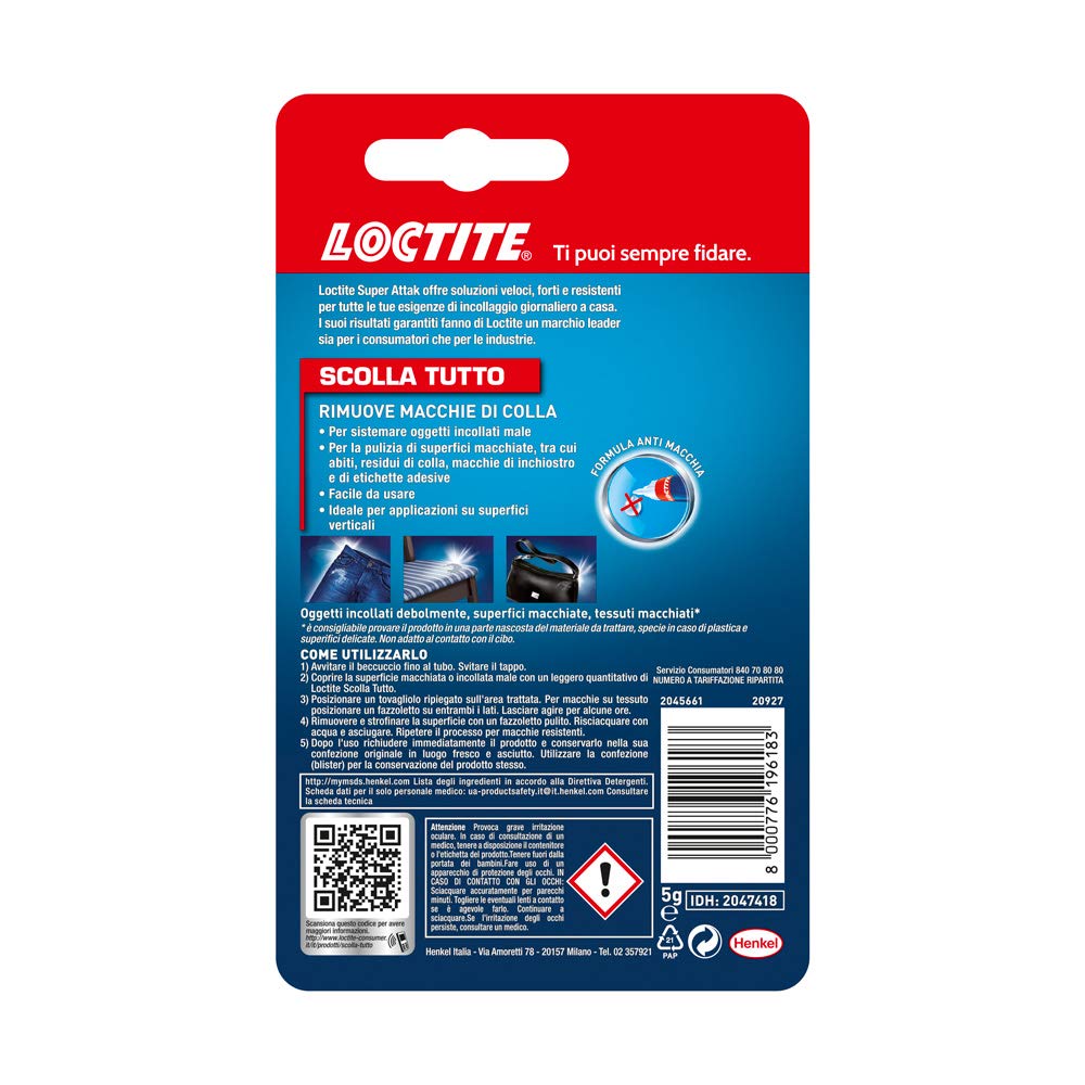 Loctite Scolla Tutto Rimuovi Colla In Tubetto Per Tutte Le Superfici Per Rimuovere Qualsiasi Cianoacrilato Colla Gel Colla Trasparente E Altre
