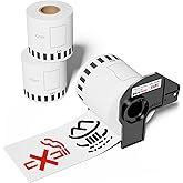 3 Rolls DK-2251 Continuous Length Label 2.4in x 50ft, Wonfoucs Compatible for Brother DK 2251 Continuous Length Black/Red Label on White Paper Tape, Replacement for QL-820NWB QL 810W QL800