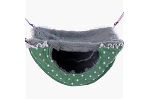 neolun Small Pet Cage Hammock,Ferret Hanging Bunkbed Hammocks Rat Warm Hideout with Pleated Lace Trimming(Green)